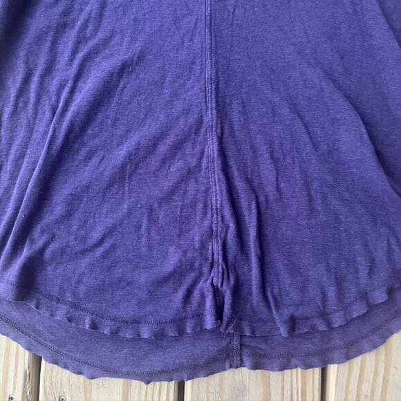 500 Maison Cinqcent Slub Cotton Raw Hem Turtleneck Purple Medium - Picture 3 of 10